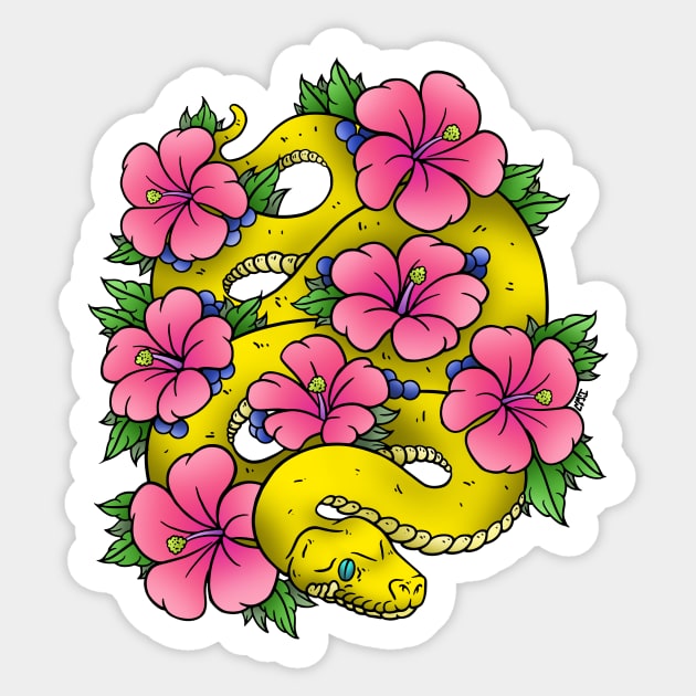 Floral Python Sticker by CharlieWizzard
